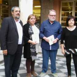 Con Aganzo, Esperanza Ortega y Nuria presentando De nadie en Valladolid